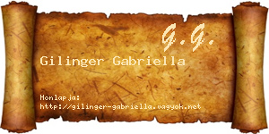 Gilinger Gabriella névjegykártya